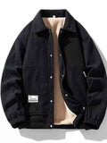 Men's Plus Size Corduroy Sherpa Lined Trucker Jacket