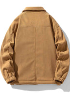 Men's Plus Size Corduroy Sherpa Lined Trucker Jacket