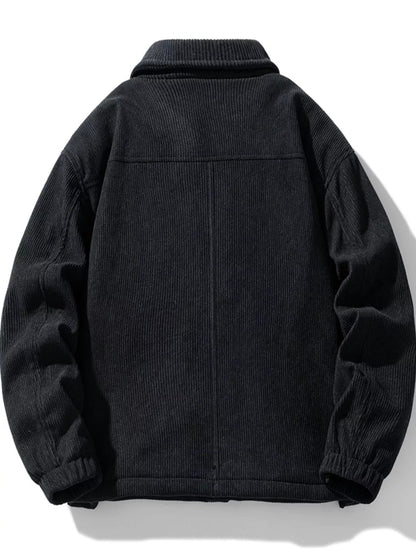 Men's Plus Size Corduroy Sherpa Lined Trucker Jacket - D.T line