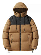 Men's Plus Size Drawstring Hooded Puffer Jacket - D.T line