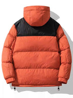 Men's Plus Size Drawstring Hooded Puffer Jacket - D.T line