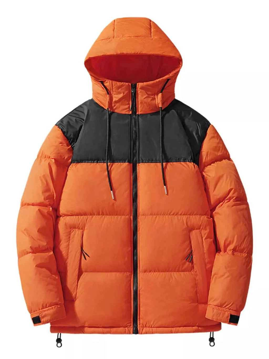 Men's Plus Size Drawstring Hooded Puffer Jacket - D.T line