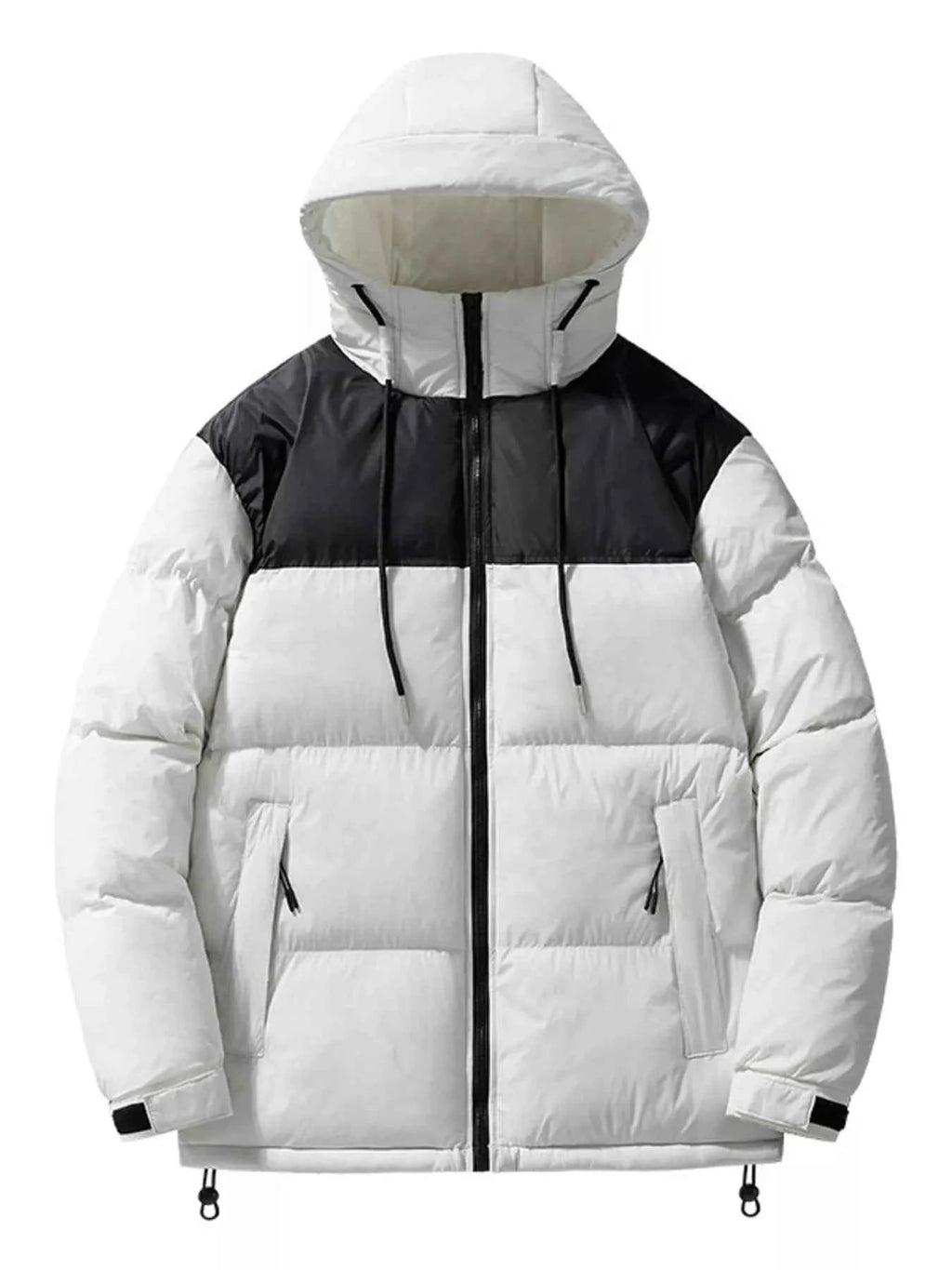 Men's Plus Size Drawstring Hooded Puffer Jacket - D.T line