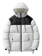 Men's Plus Size Drawstring Hooded Puffer Jacket - D.T line