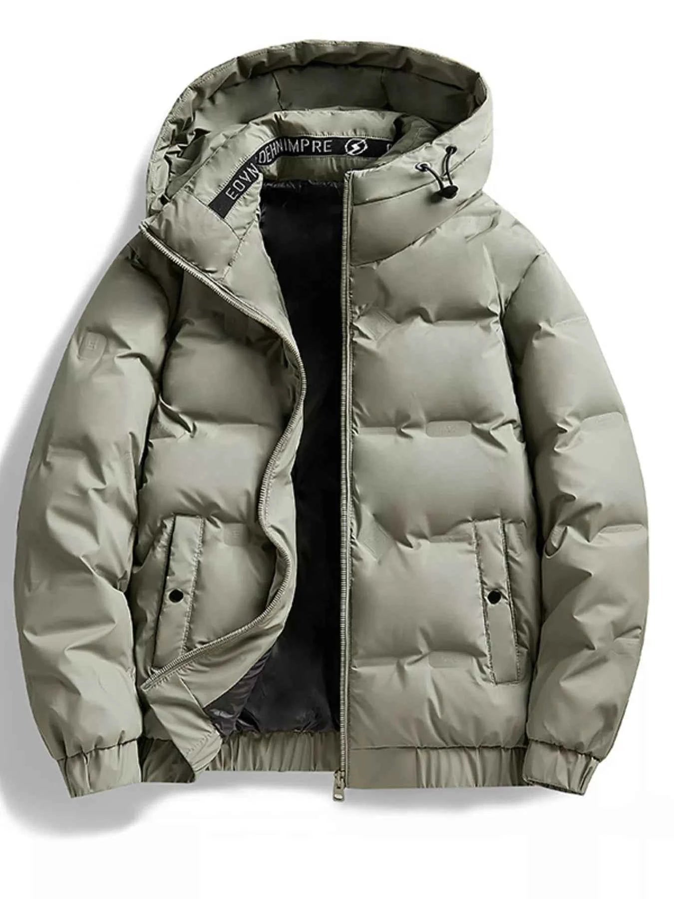 Men's Plus Size Hooded Padded Puffer Jacket - D.T line