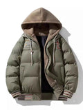 Men's Plus Size Hooded Padded Puffer Jacket - D.T line