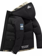 Men's Plus Size Hooded Padded Zip Up Coat - D.T line