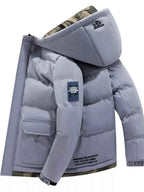 Men's Plus Size Hooded Padded Zip Up Coat - D.T line