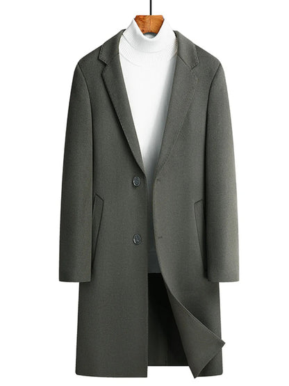 Men's Plus Size Lapel Collar Long Coat - D.T line