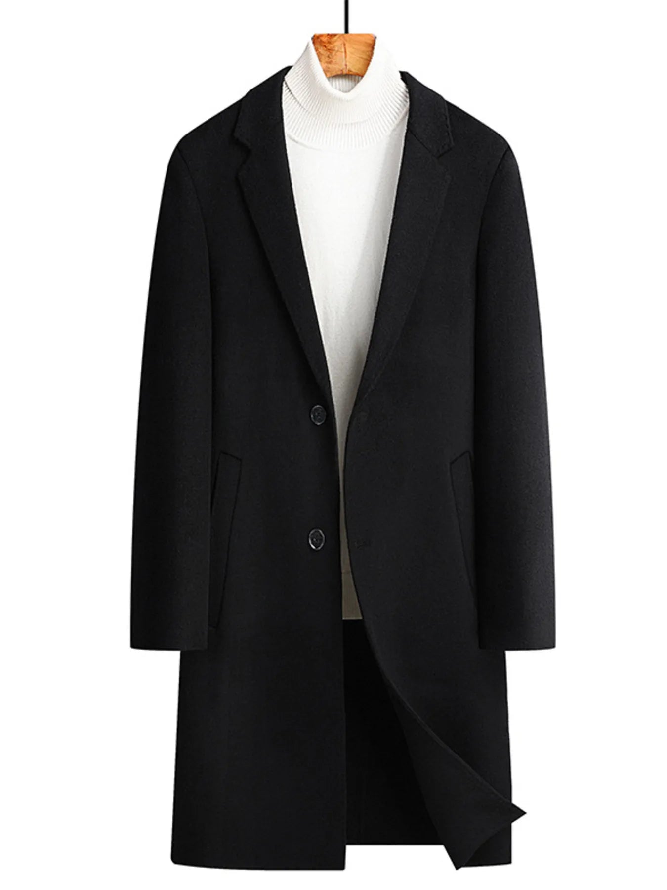 Men's Plus Size Lapel Collar Long Coat - D.T line