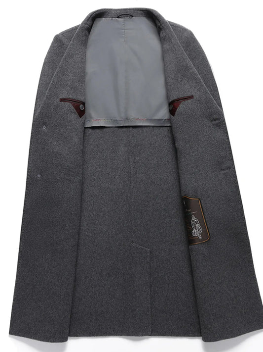 Men's Plus Size Lapel Collar Long Coat - D.T line