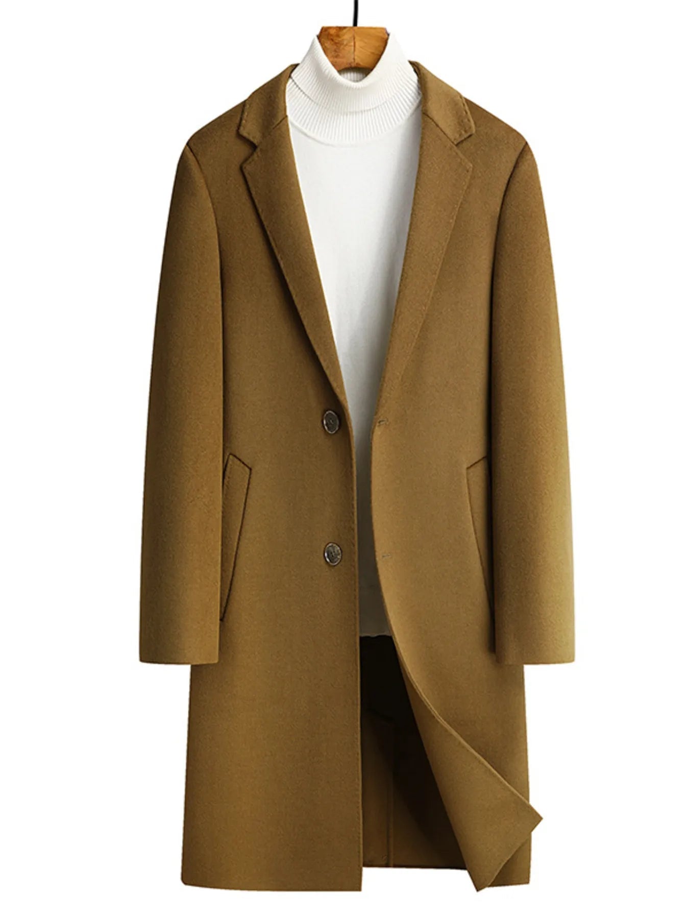 Men's Plus Size Lapel Collar Long Coat - D.T line
