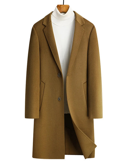 Men's Plus Size Lapel Collar Long Coat - D.T line