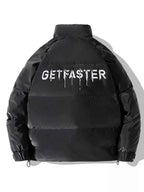 Men's Plus Size Striped Padded Puffer Jacket - D.T line