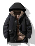 Men's Plus Size Urban Style Hooded Winter Padded Jacket - D.T line