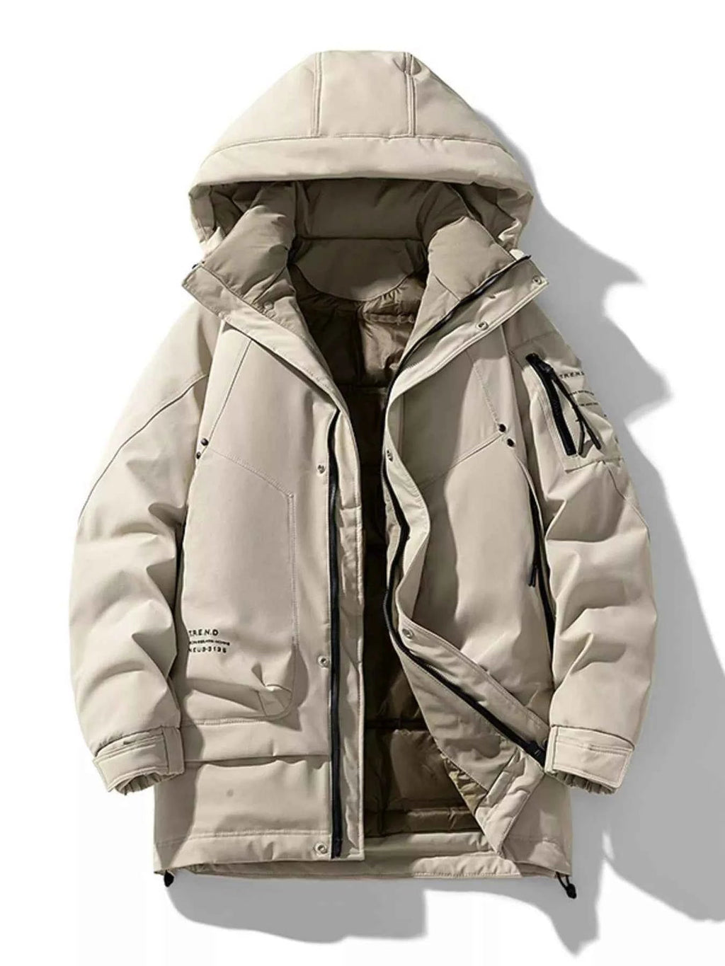 Men's Plus Size Urban Style Hooded Winter Padded Jacket - D.T line