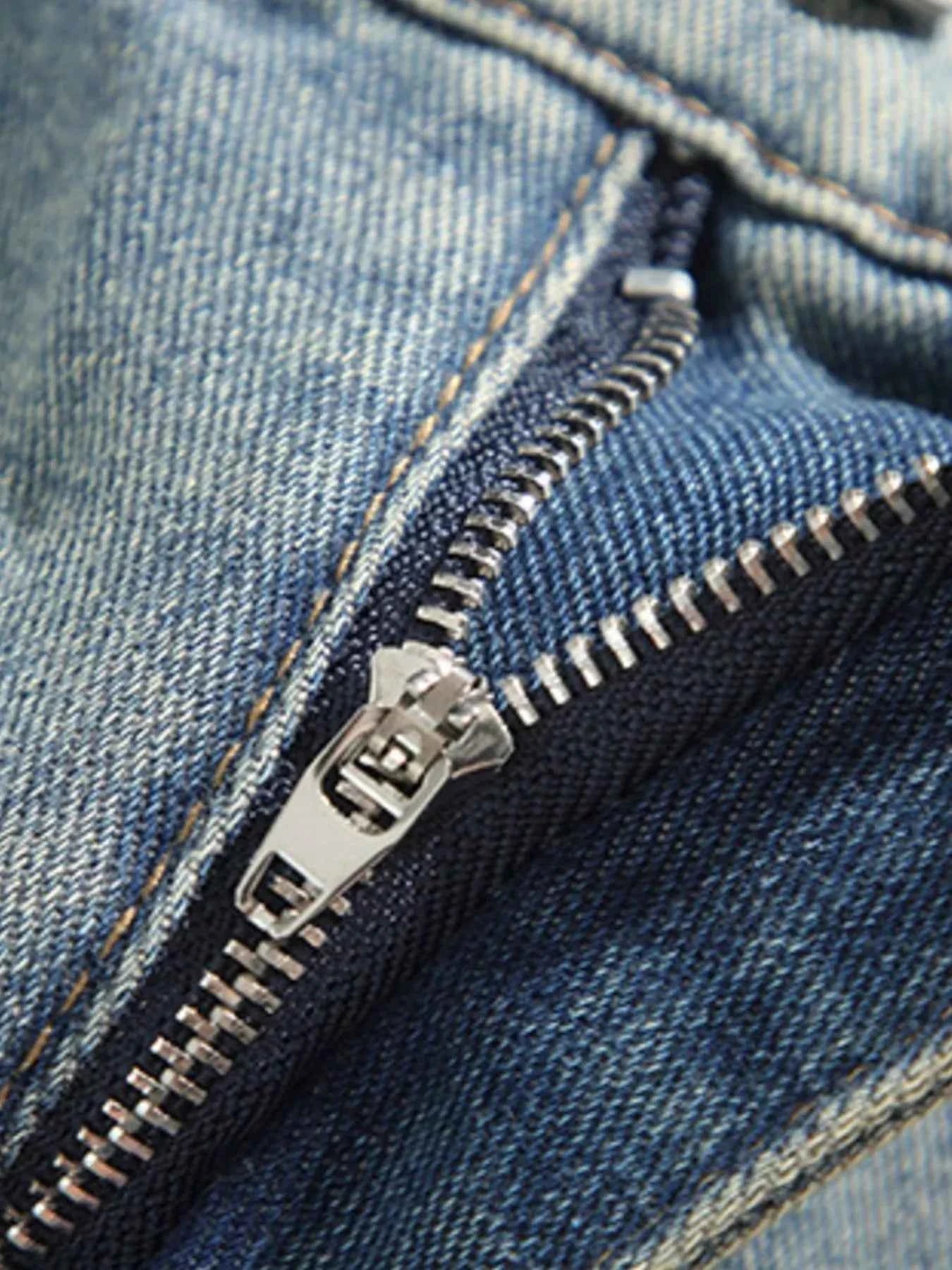 Men's Plus Size Vintage Wash Wide Leg Jeans - D.T line