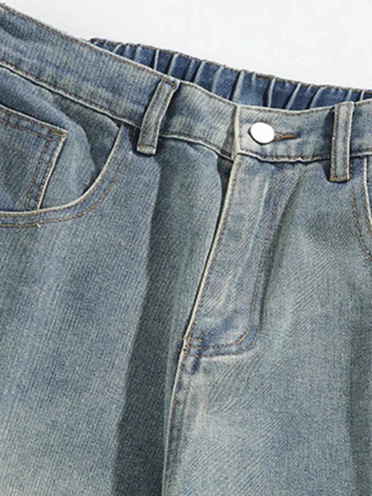 Men's Plus Size Vintage Wash Wide Leg Jeans - D.T line
