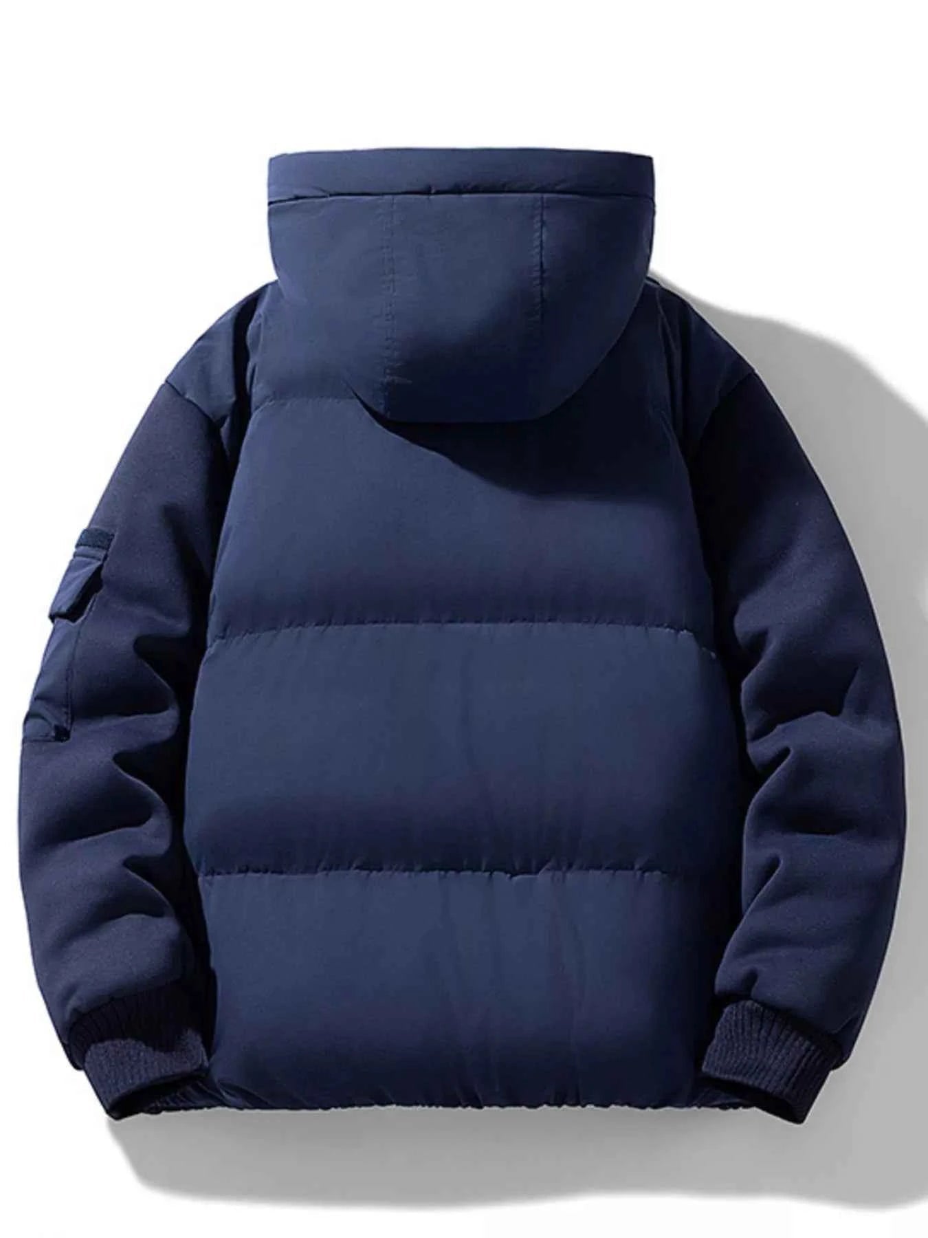 Men's Plus Size Warm Hooded Padded Puffer Jacket - D.T line
