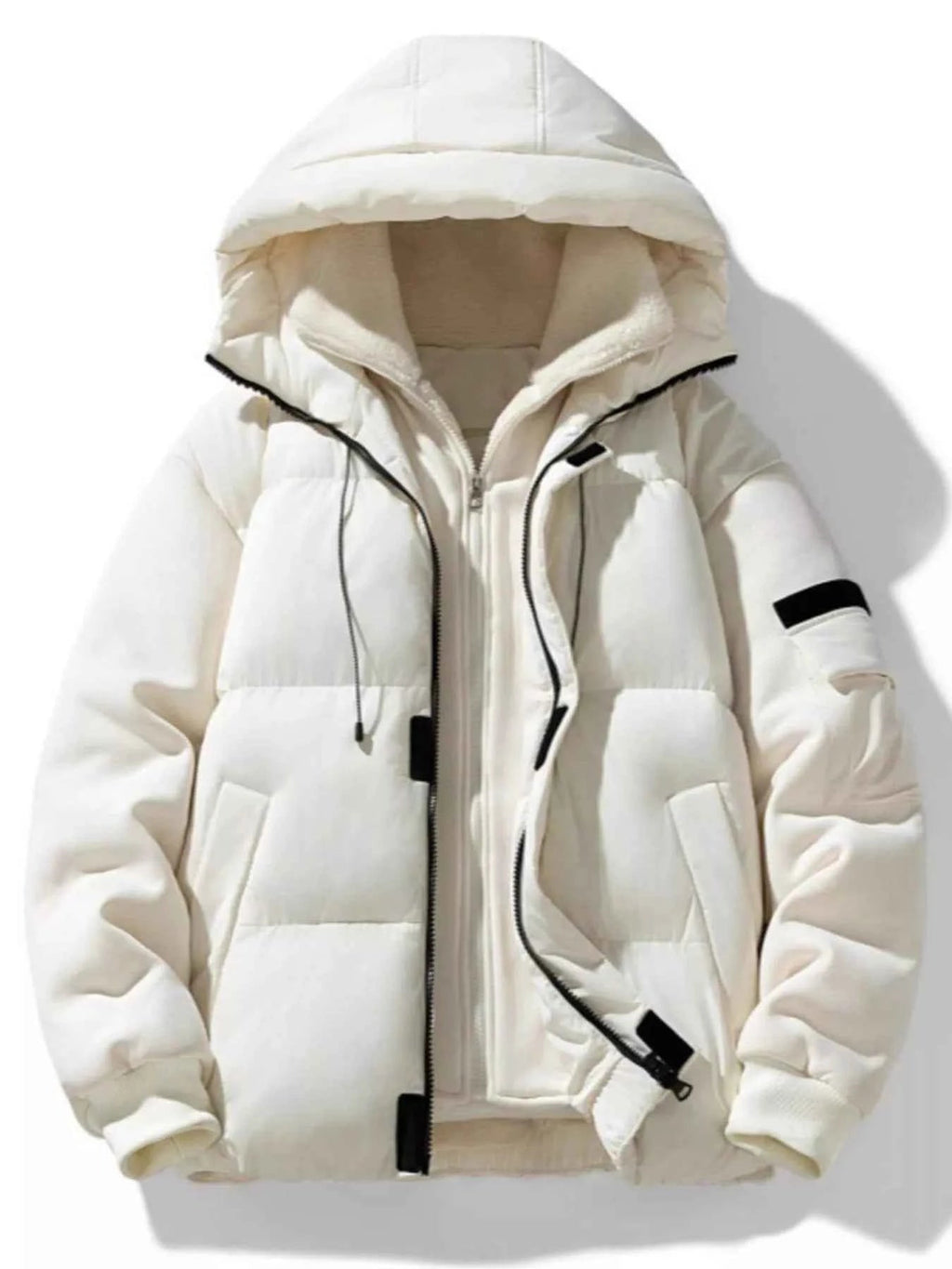 Men's Plus Size Warm Hooded Padded Puffer Jacket - D.T line