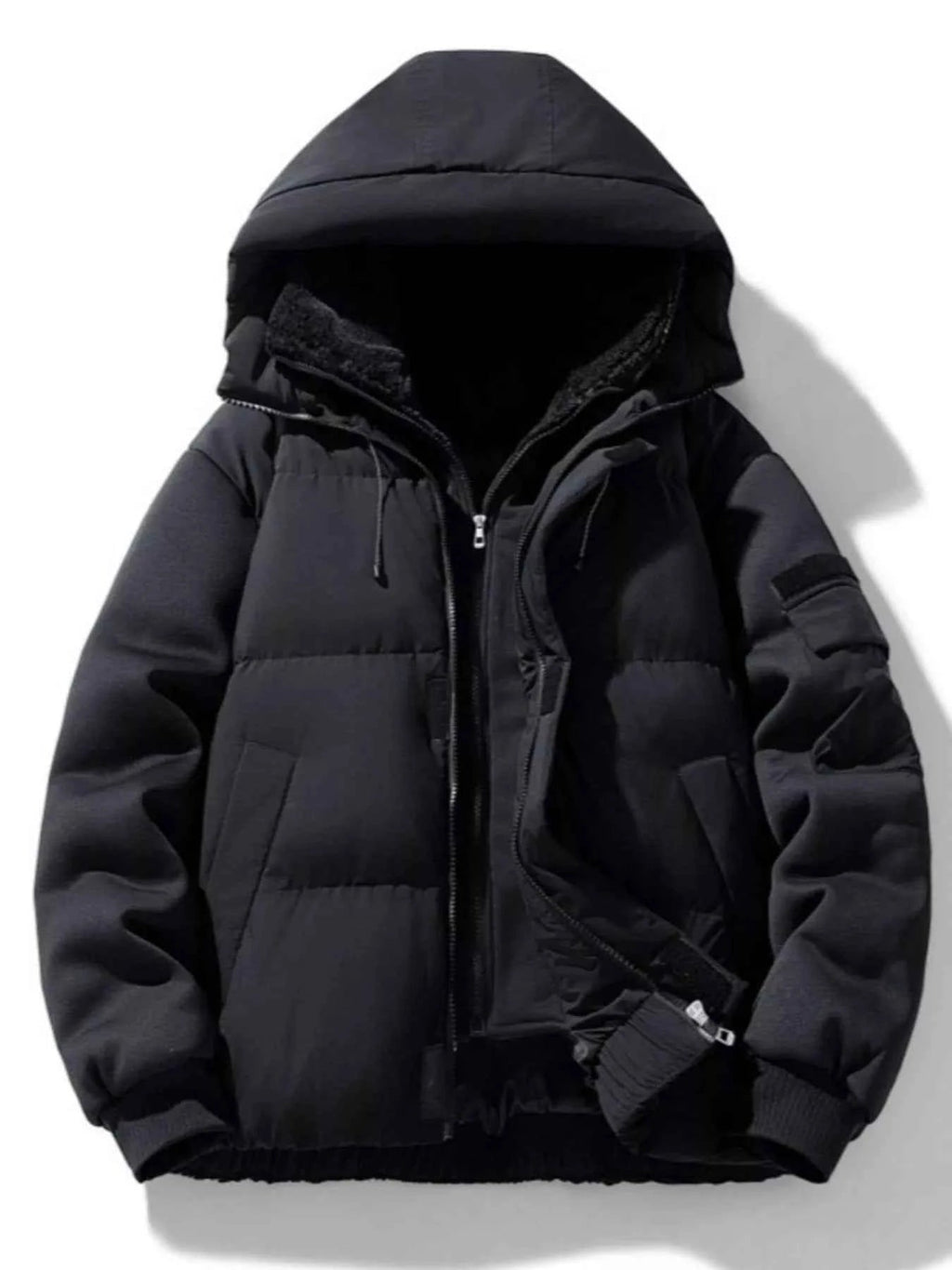 Men's Plus Size Warm Hooded Padded Puffer Jacket - D.T line