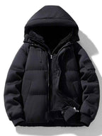 Men's Plus Size Warm Hooded Padded Puffer Jacket - D.T line