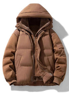 Men's Plus Size Warm Hooded Padded Puffer Jacket - D.T line
