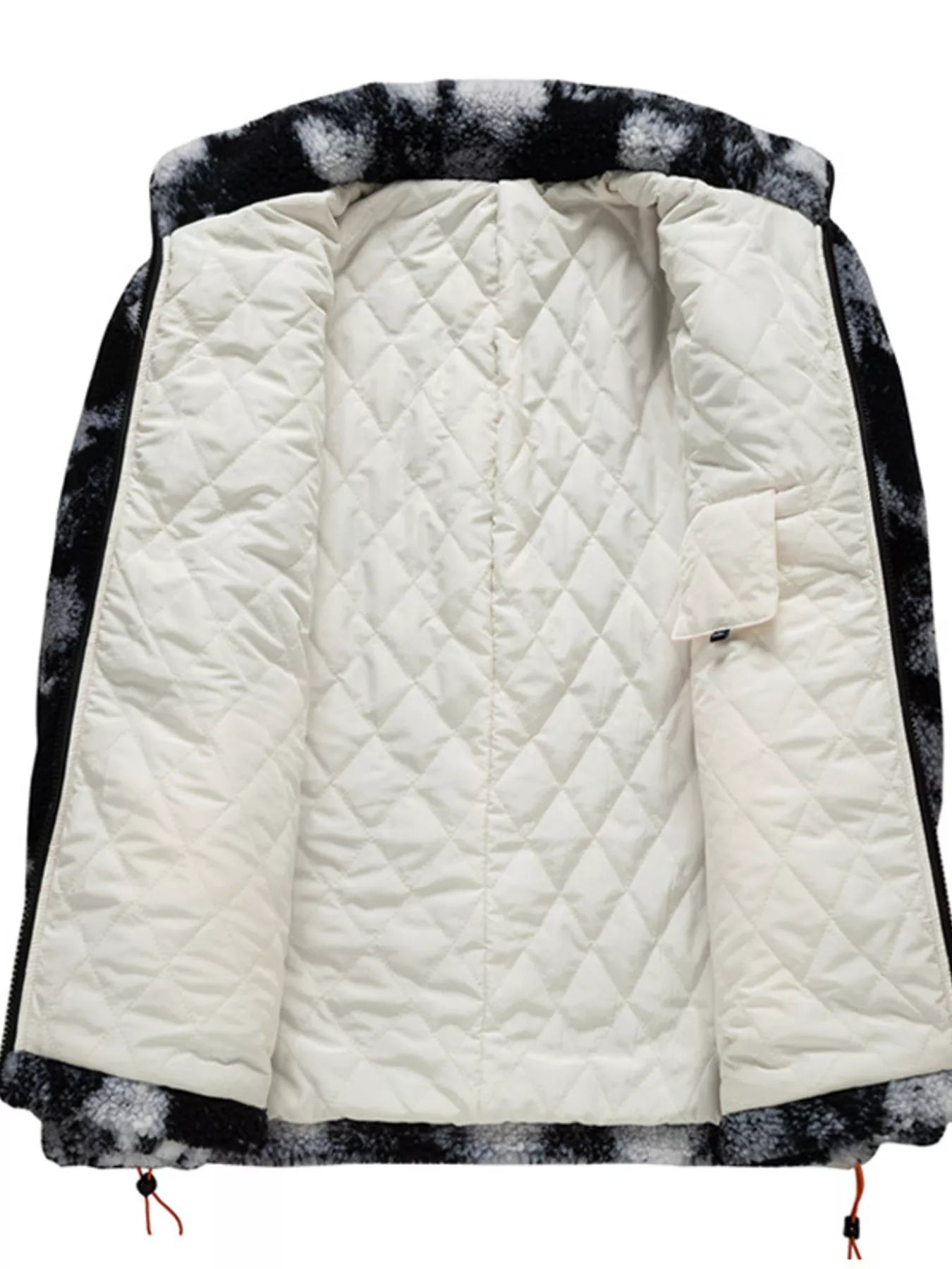 Men's Plus Size Zip Up Abstract Pattern Fleece Jacket - D.T line