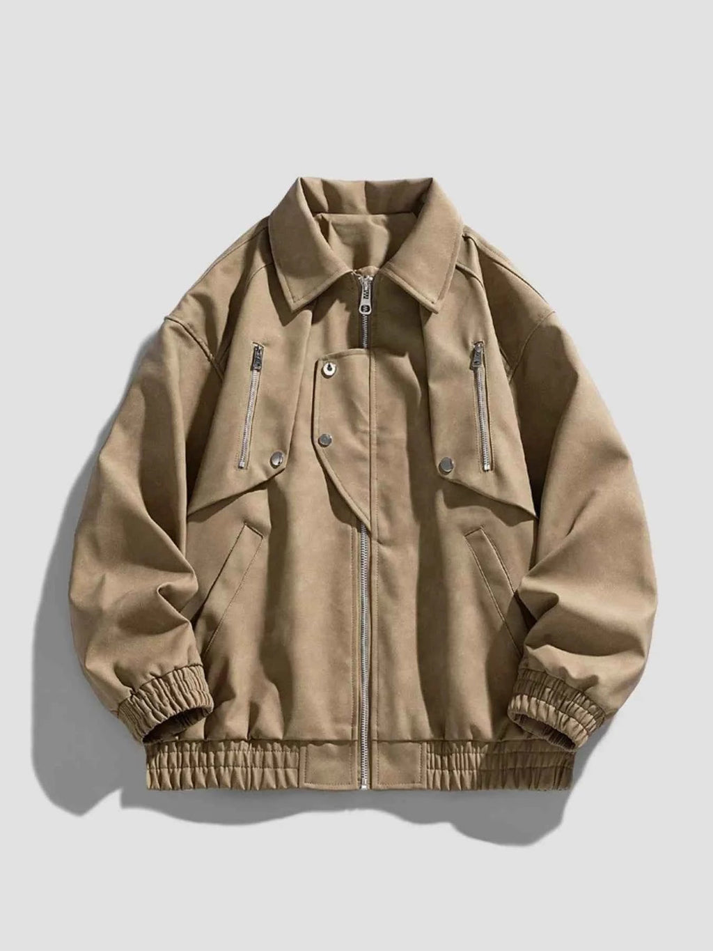 Men's Plus Size Zip - Up Collared Neck Jacket - D.T line