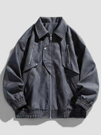 Men's Plus Size Zip - Up Collared Neck Jacket - D.T line