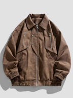 Men's Plus Size Zip - Up Collared Neck Jacket - D.T line