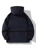 Men's Plus Size Zip Up Hooded Jacket - D.T line