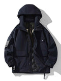 Men's Plus Size Zip Up Hooded Jacket - D.T line