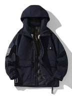 Men's Plus Size Zip Up Hooded Jacket - D.T line