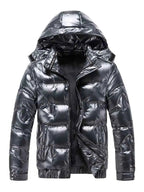 Men's Plus Size Zip Up Hooded Puffer Jacket - D.T line