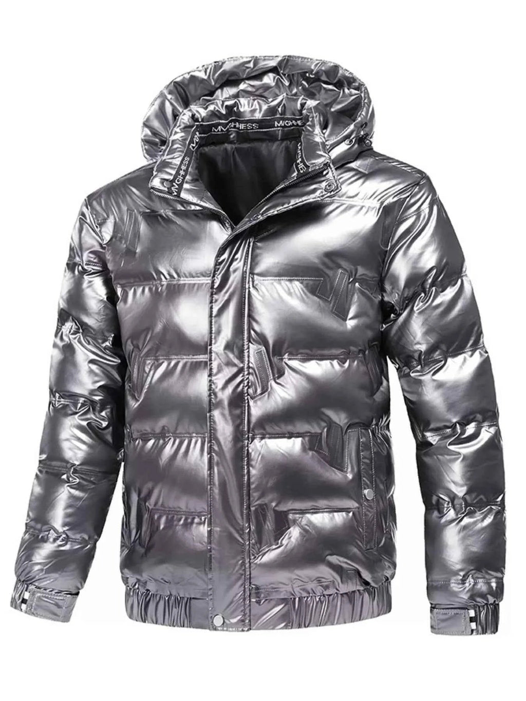 Men's Plus Size Zip Up Hooded Puffer Jacket - D.T line