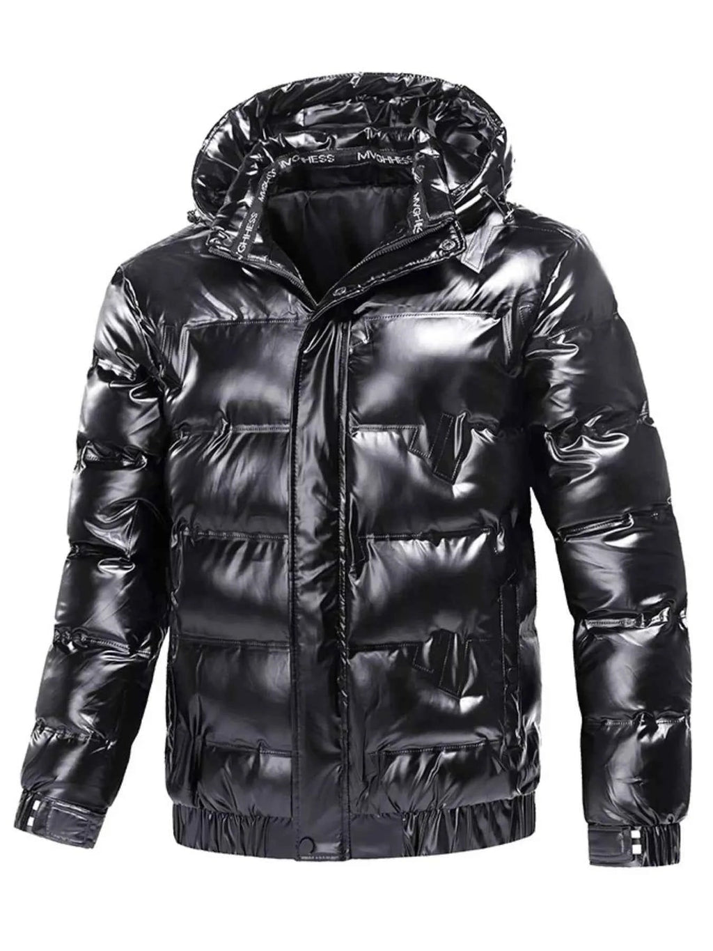 Men's Plus Size Zip Up Hooded Puffer Jacket - D.T line