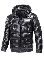 Men's Plus Size Zip Up Hooded Puffer Jacket - D.T line