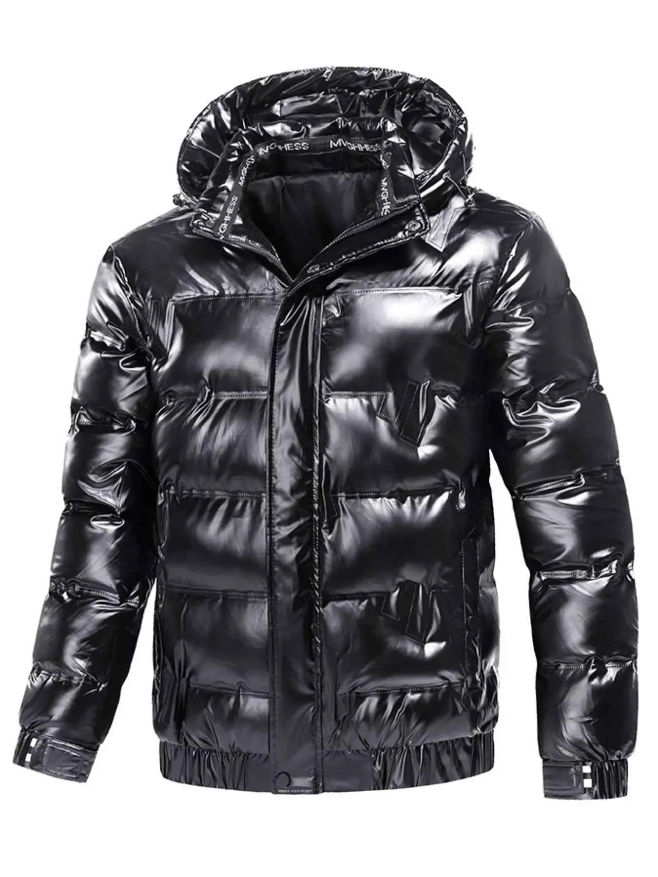 Men's Plus Size Zip Up Hooded Puffer Jacket - D.T line