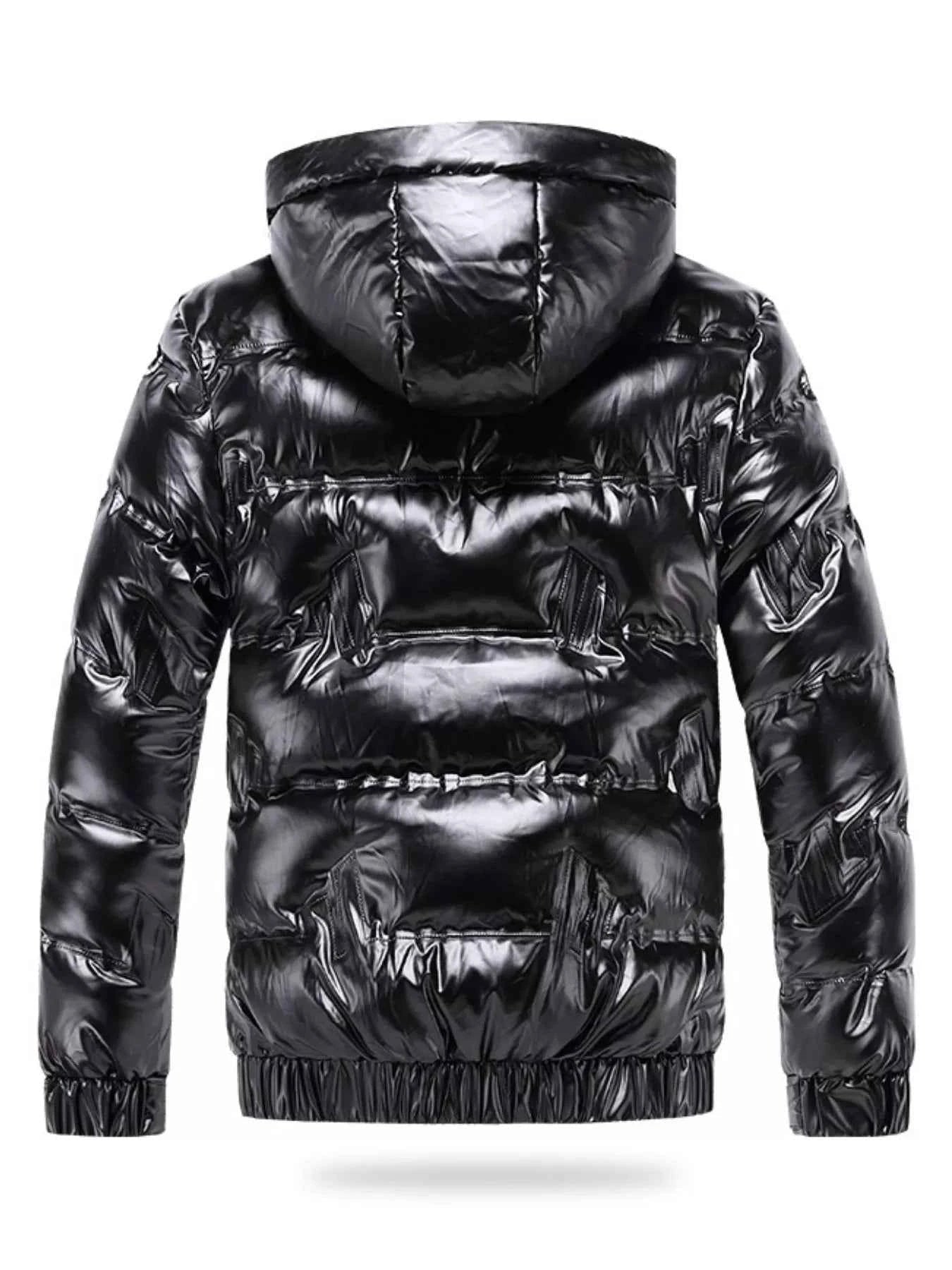 Men's Plus Size Zip Up Hooded Puffer Jacket - D.T line