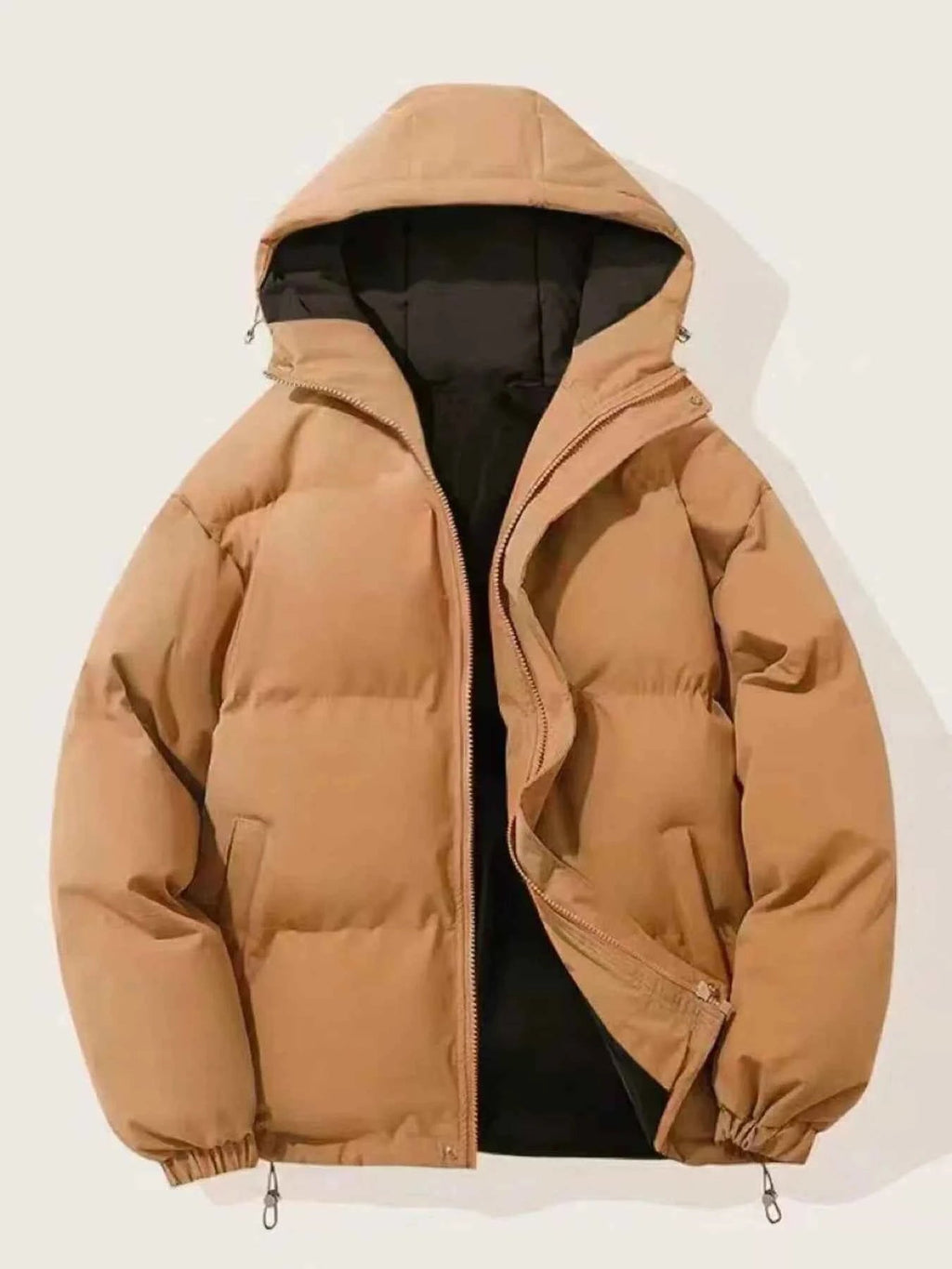 Men's Plus Size Zip Up Hooded Winter Coat - D.T line