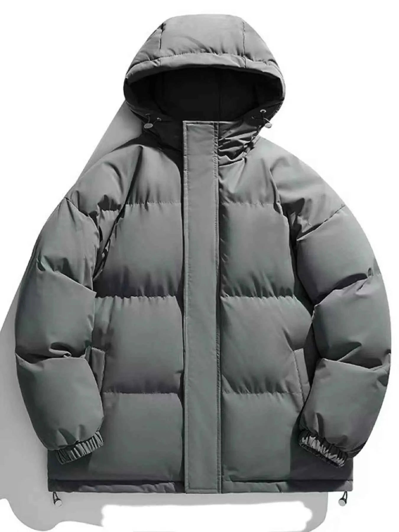 Men's Plus Size Zip Up Hooded Winter Coat - D.T line