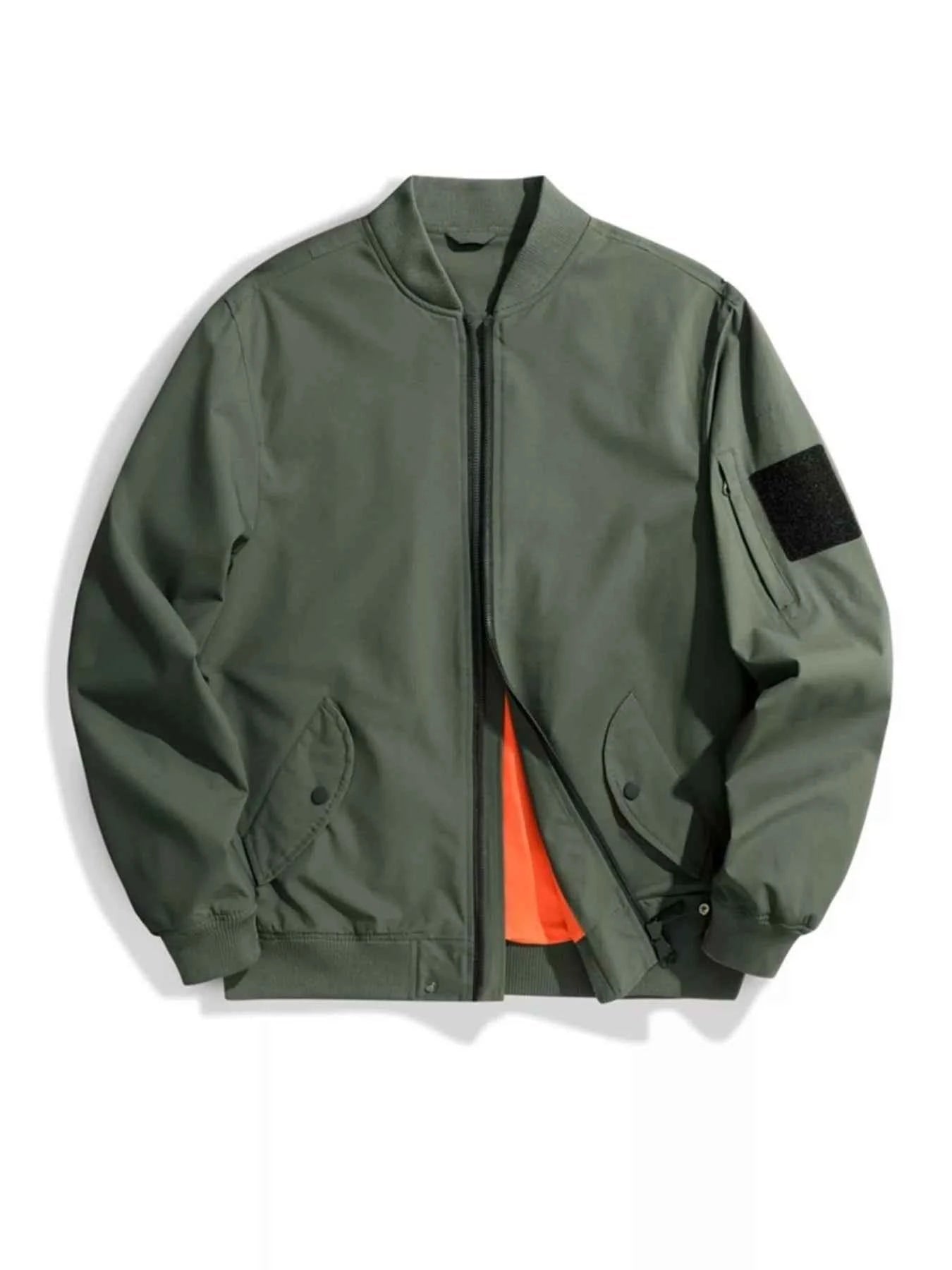 Men's Plus Size Zip Up Long Sleeve Jacket - D.T line