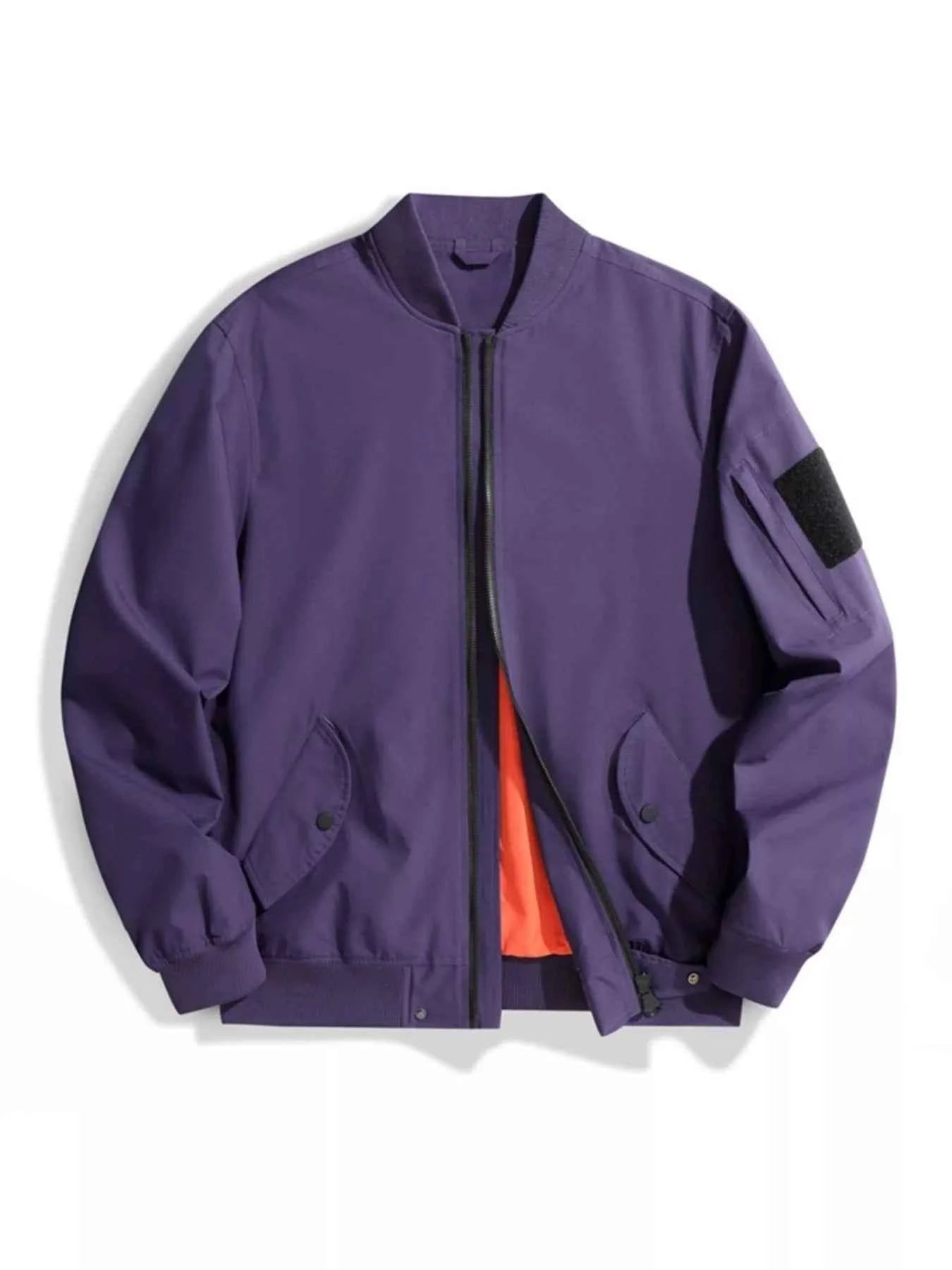 Men's Plus Size Zip Up Long Sleeve Jacket - D.T line