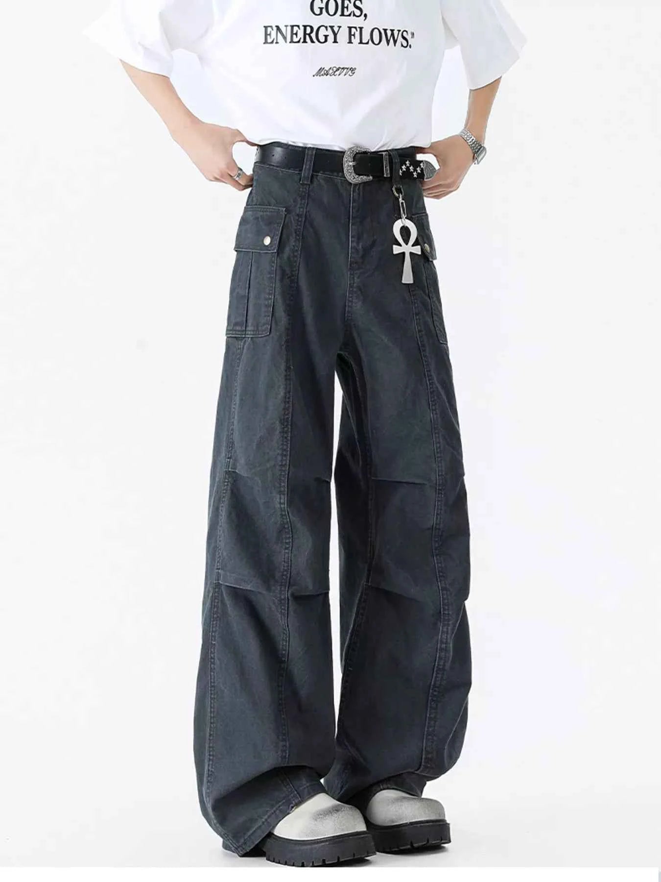Men's Vintage Wide Leg Cargo Jeans - D.T line