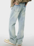 Men's Wash Wide Leg Jeans - D.T line