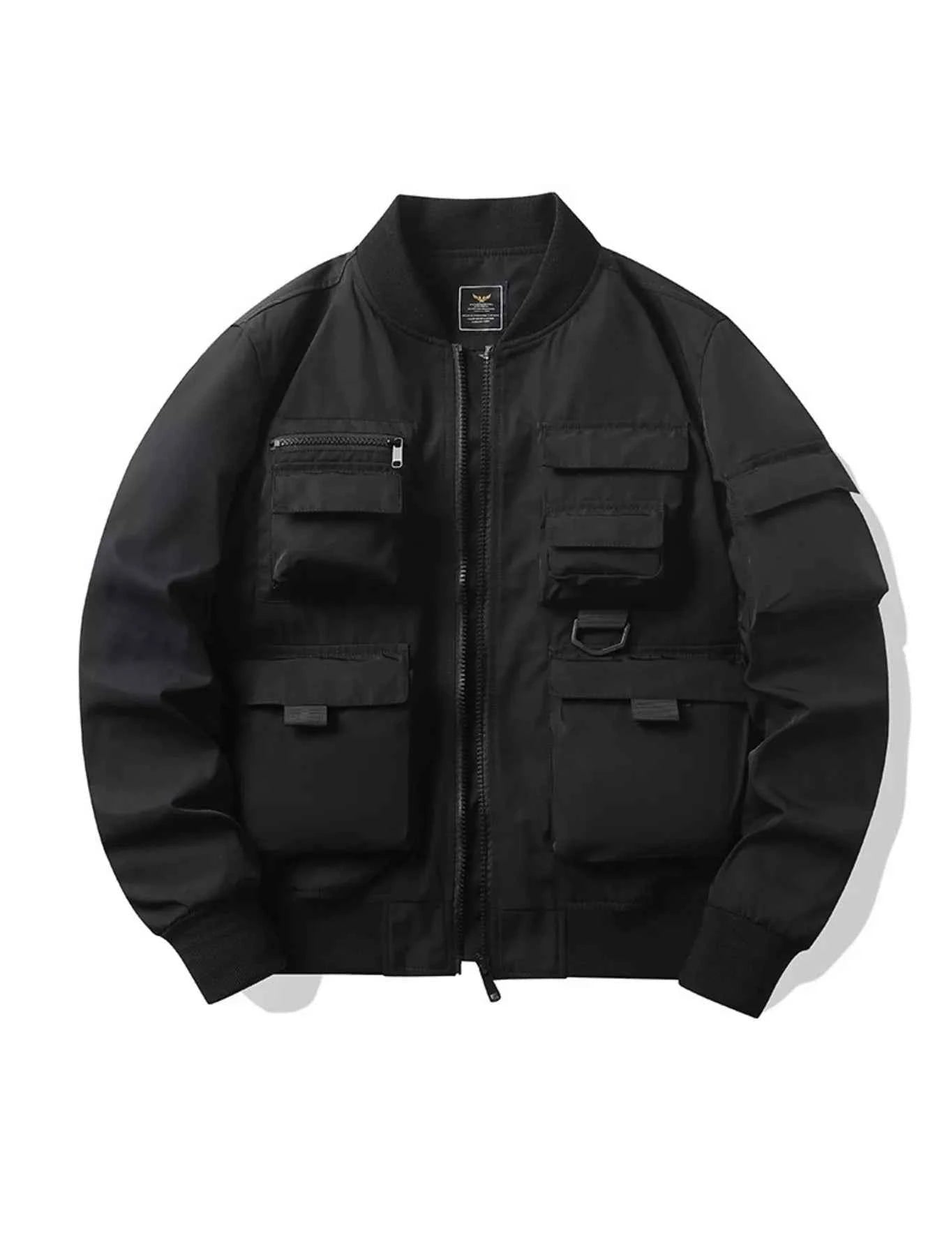 MULTI-POCKET BOMBER JACKET – PLUS FIT