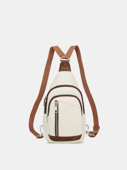 PU Leather Crossbody Bag with Two Detachable Strap - D.T line