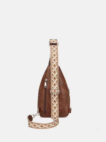 PU Leather Crossbody Bag with Two Detachable Strap - D.T line