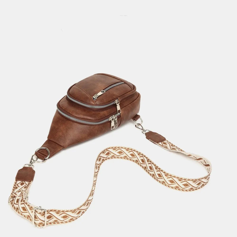 PU Leather Crossbody Bag with Two Detachable Strap - D.T line